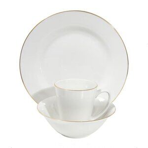 ROYAL NORFOLK White Gold Trim Dinner Plates RNF79 Set of 4 EUC